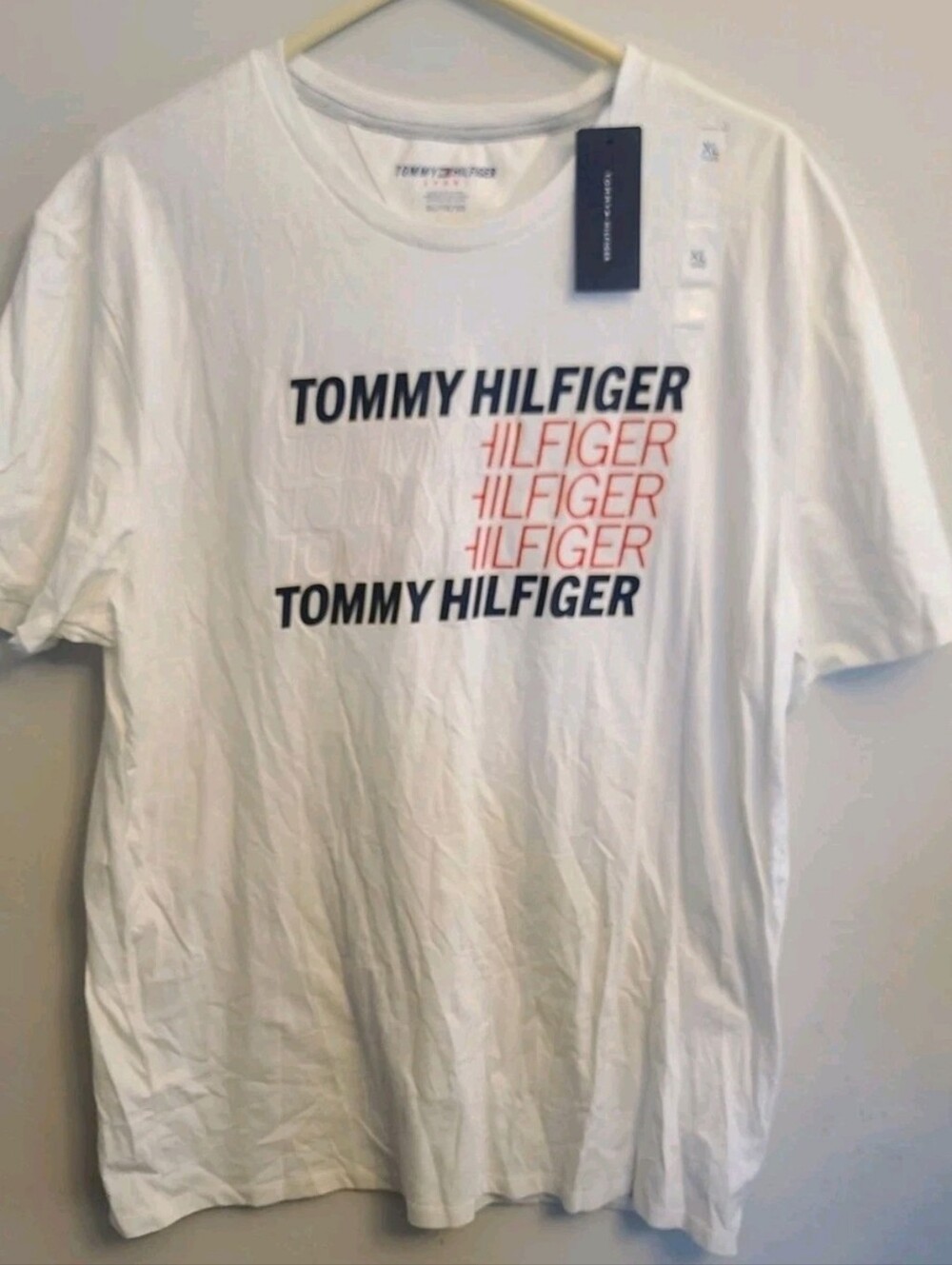 Tommy Hilfiger Sports White Short Sleeve Logo Tee Size XL NWT
